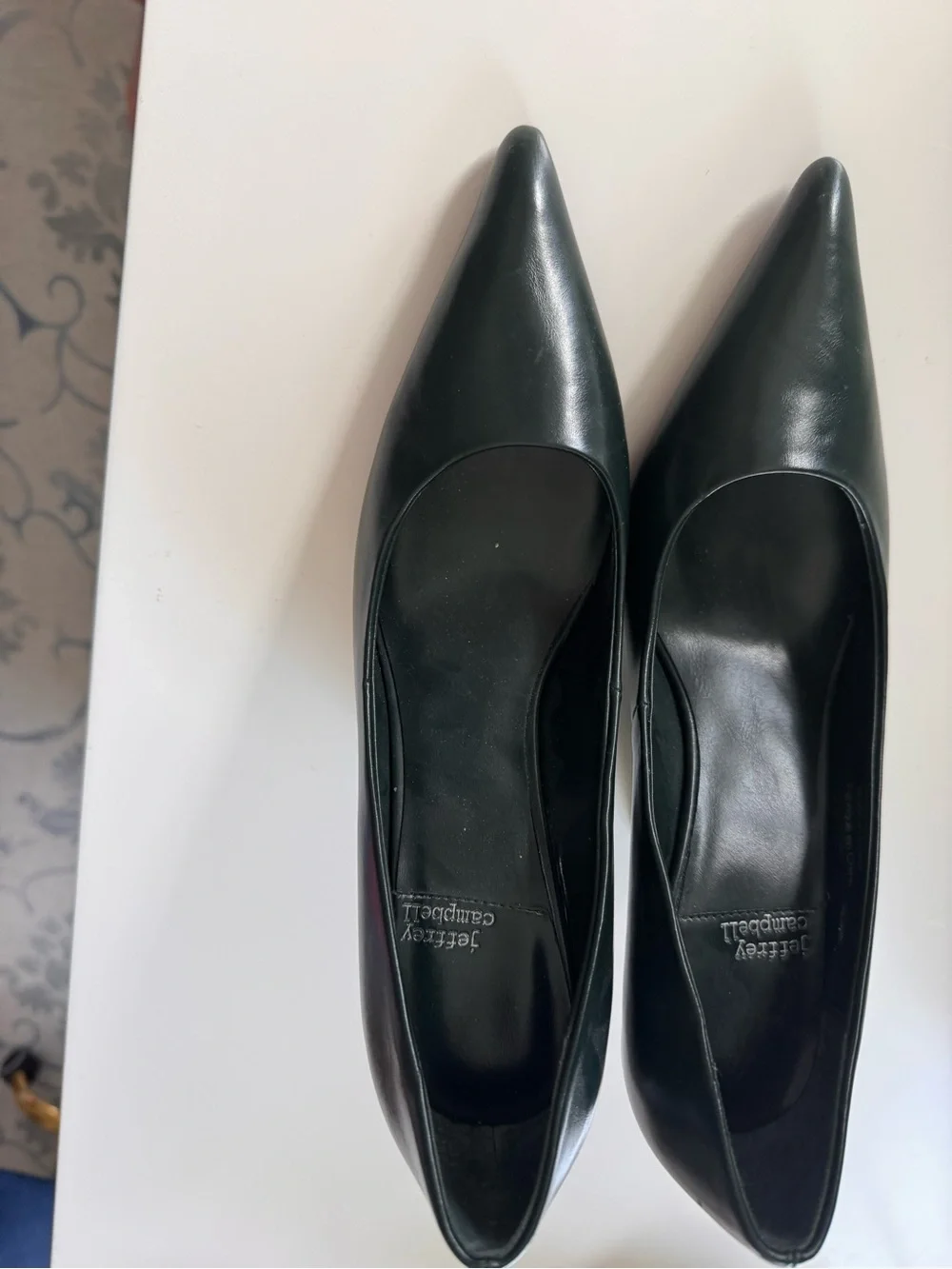 Jeffrey Campbell Dark Green Pointed Wedge Pumps